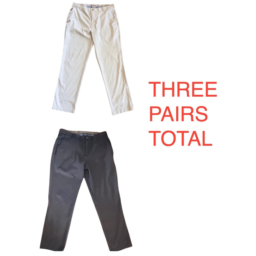 Puma Mens‎ Golf Pants Bundle White Grey Dark Grey 34x30 Performance Lot of 3